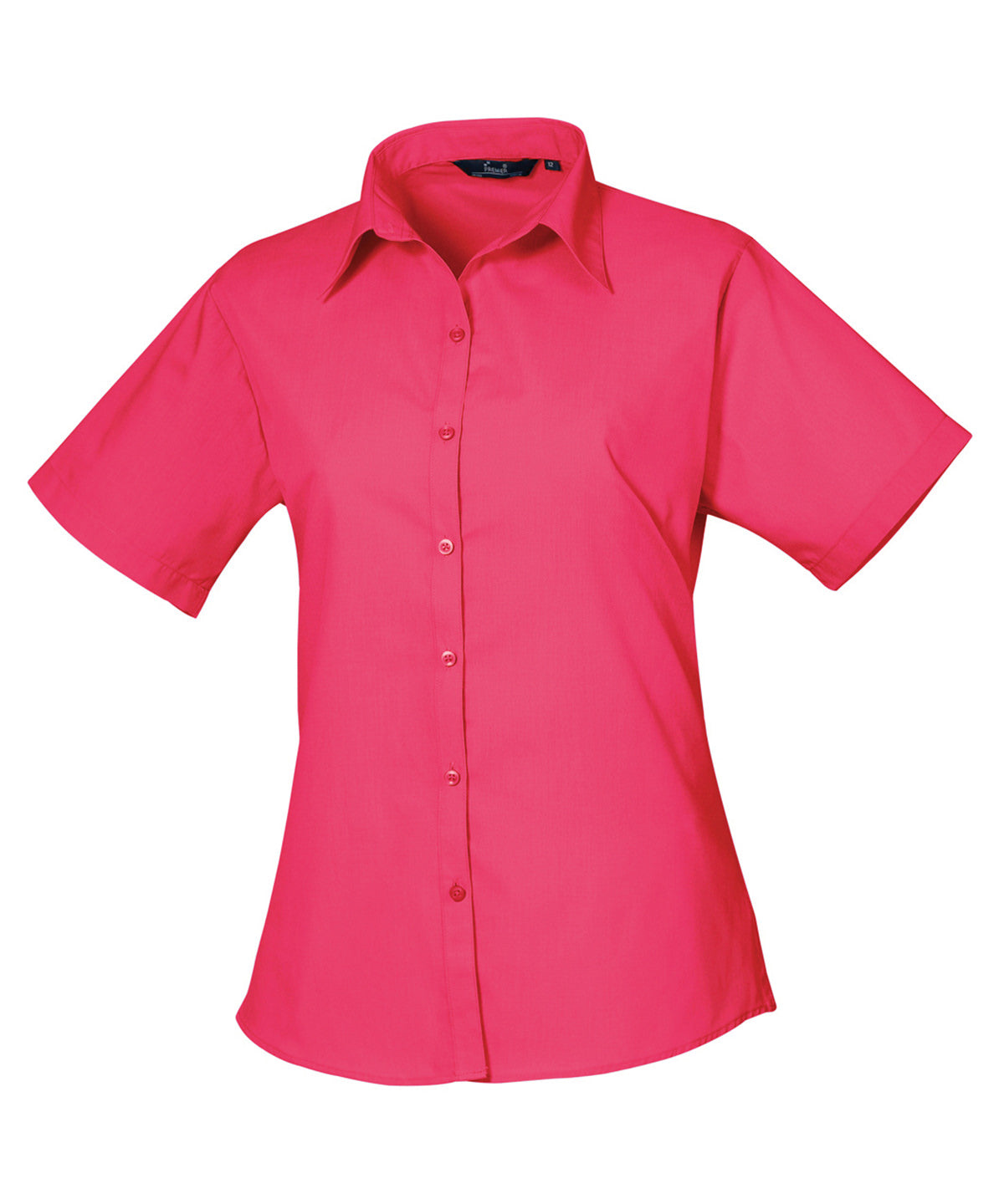 Women's short sleeve poplin blouse - Wom 26 - Hot Pink