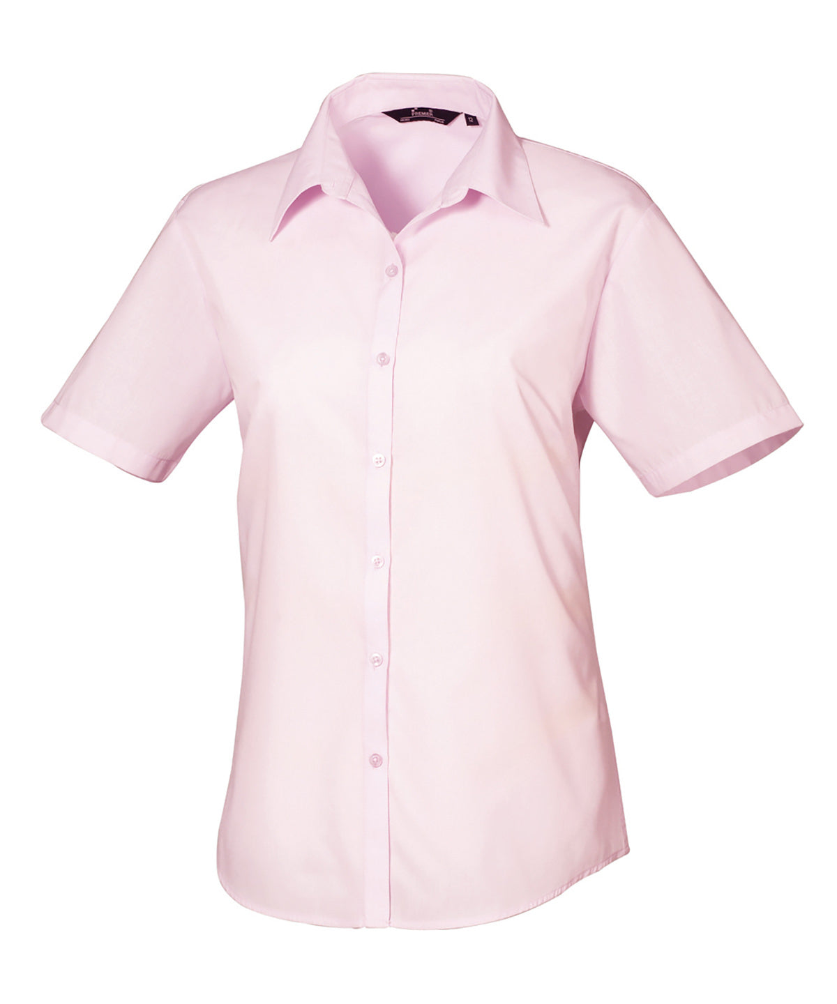 Women's short sleeve poplin blouse - Wom 14 - Pink