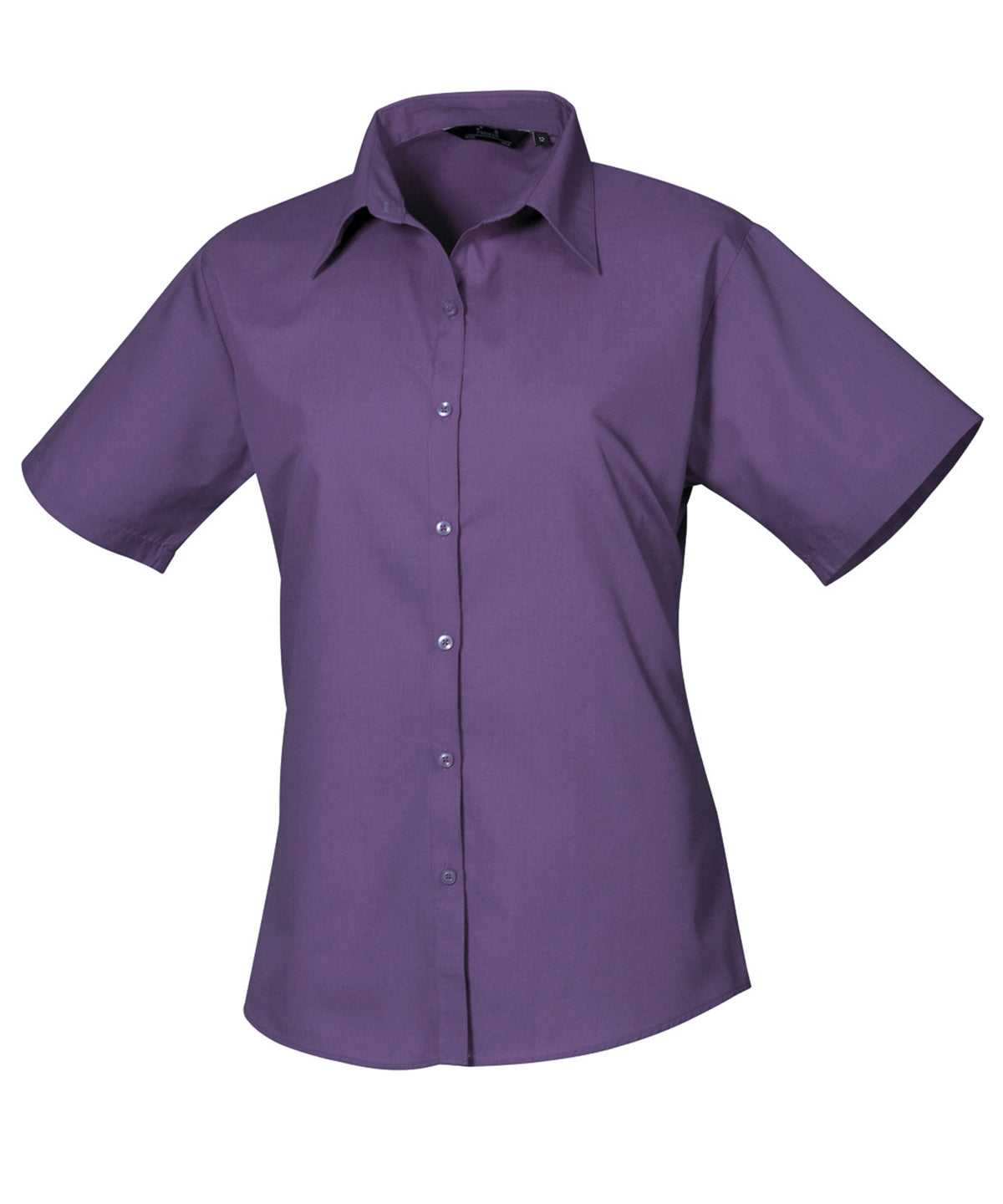 Women's short sleeve poplin blouse - Wom 12 - Purple*