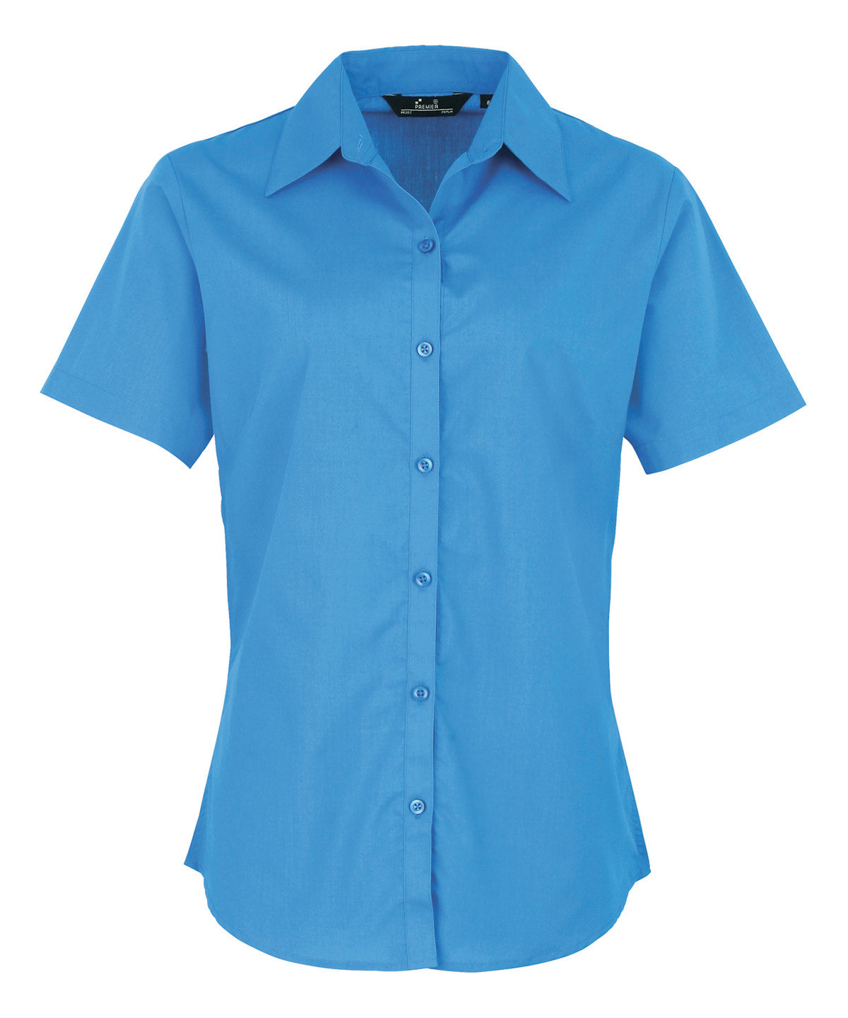 Women's short sleeve poplin blouse - Wom 8 - Sapphire