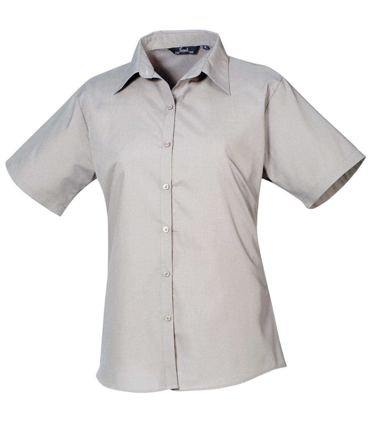 Women's short sleeve poplin blouse - Wom 30 - Silver*