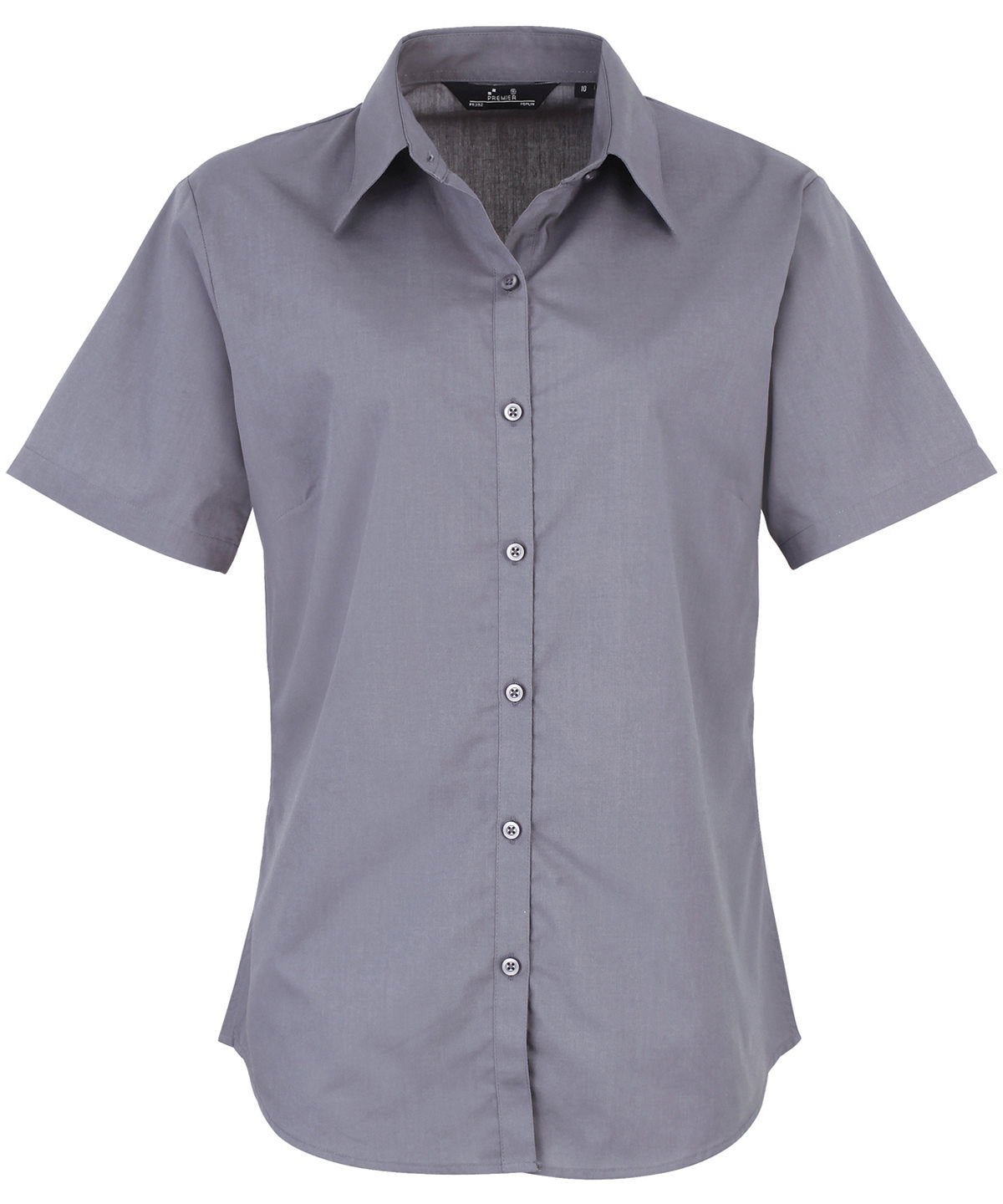Women's short sleeve poplin blouse - versatile wardrobe staple in lightweight cotton