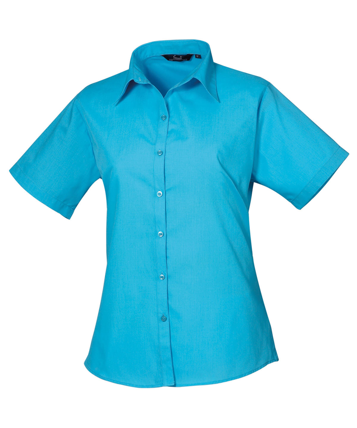 Women's short sleeve poplin blouse - versatile wardrobe staple in lightweight cotton