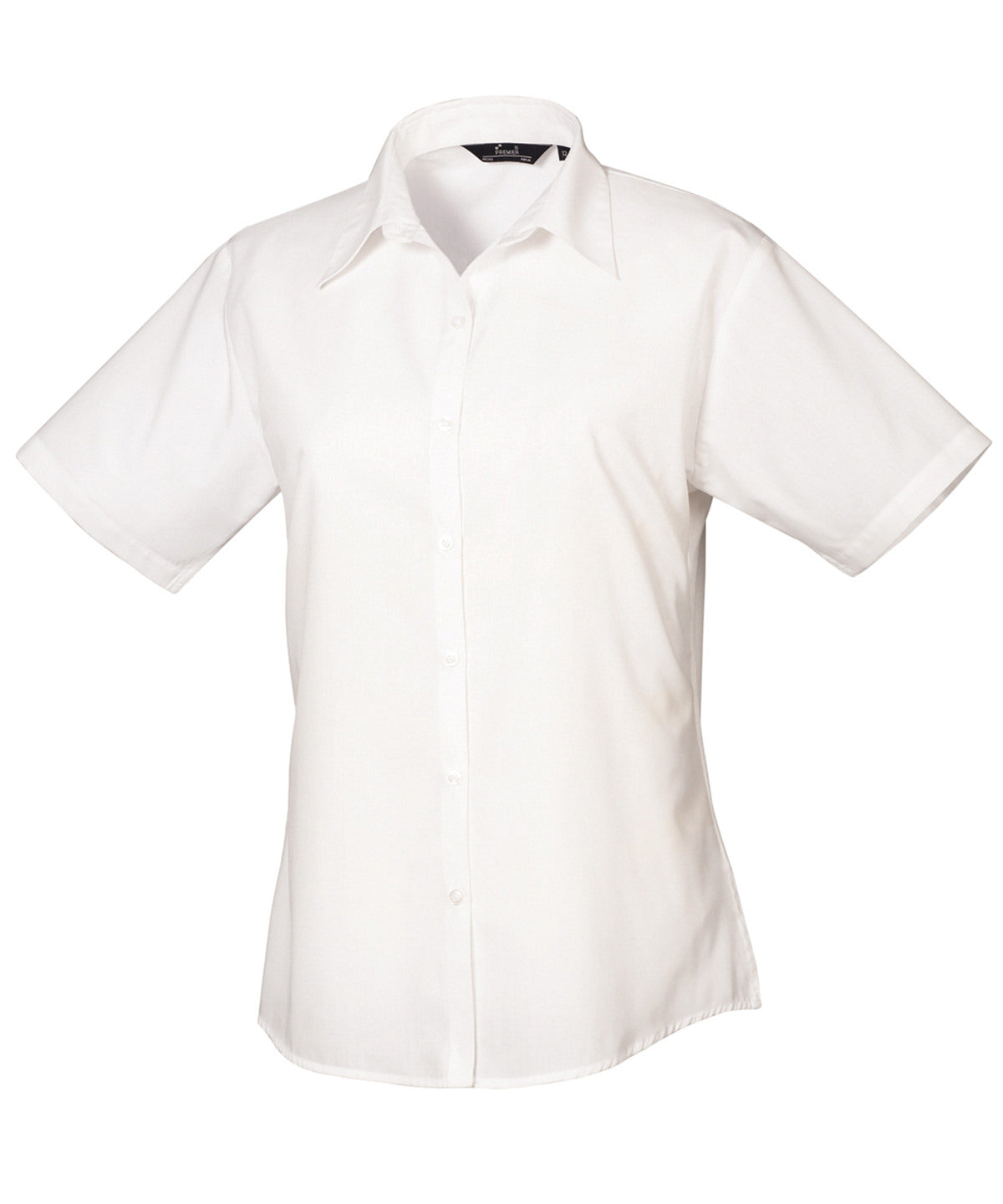 Women's short sleeve poplin blouse - versatile wardrobe staple in lightweight cotton