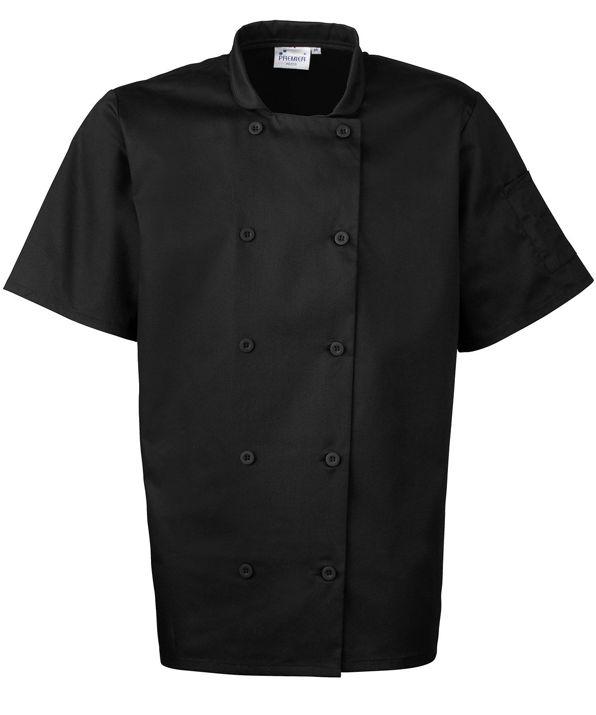 Short sleeve chef’s jacket available in multiple sizes and colors