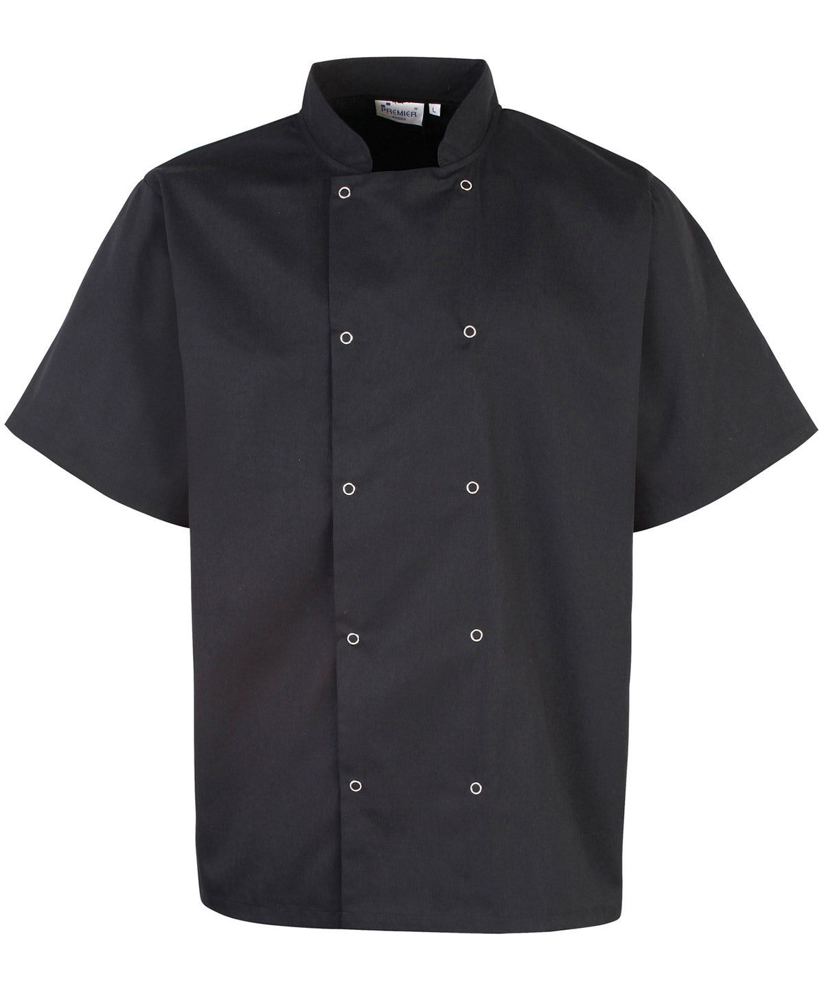 Studded Front Short Sleeve Chef's Jacket in Classic Colors and Multiple Sizes