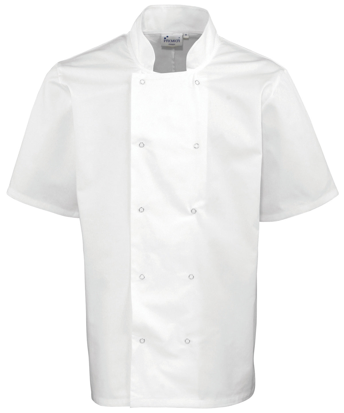 Studded Front Short Sleeve Chef's Jacket in Classic Colors and Multiple Sizes