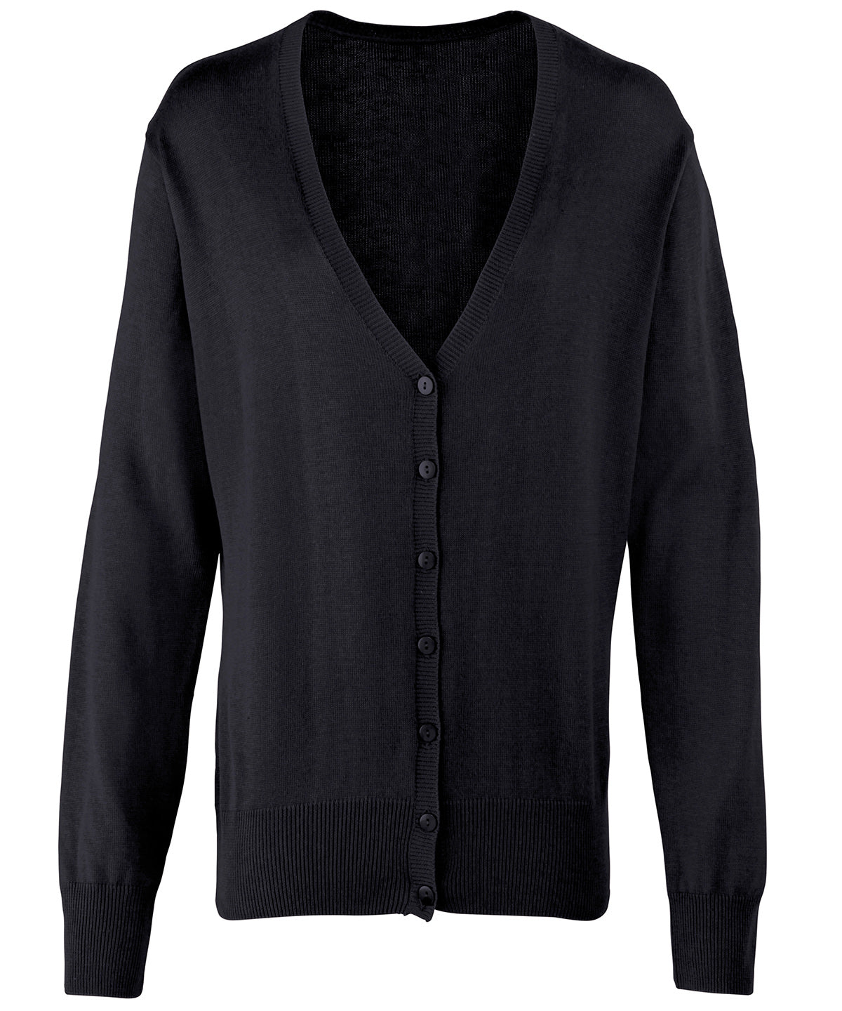 Women's button-through knitted cardigan with classic fit and comfortable design