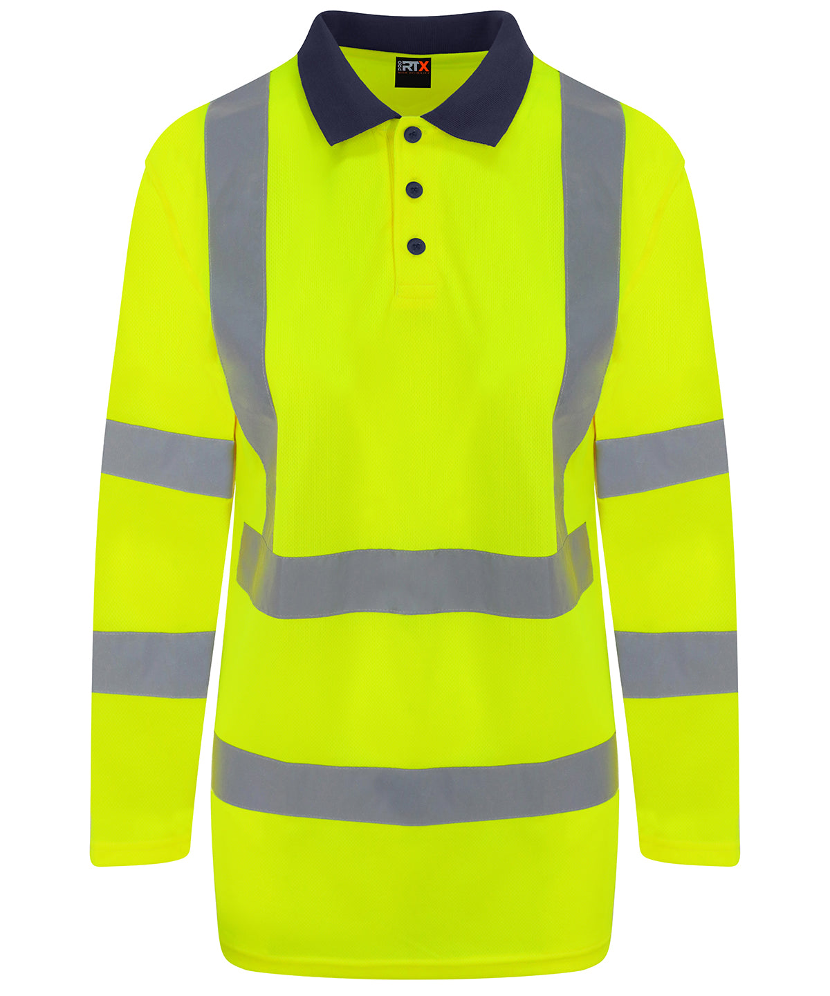 High visibility long sleeve polo - high-visibility safety workwear with reflective detail