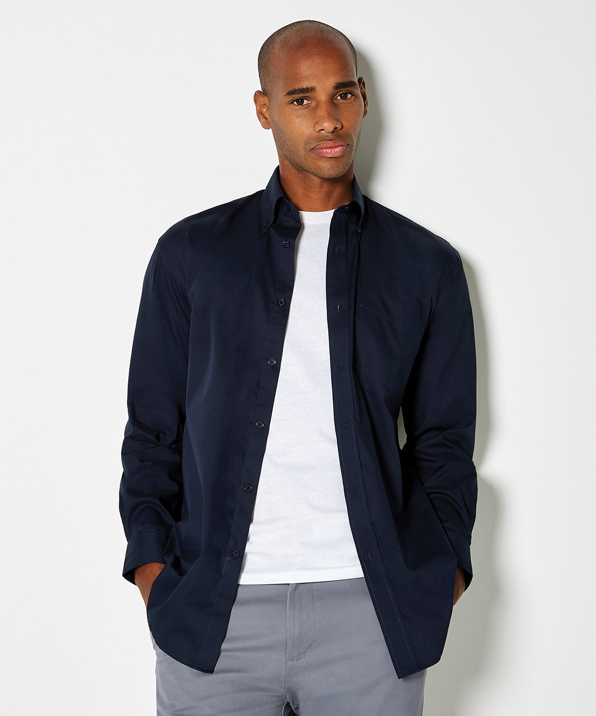 Corporate Oxford shirt long-sleeved (classic fit) - 21 - Charcoal