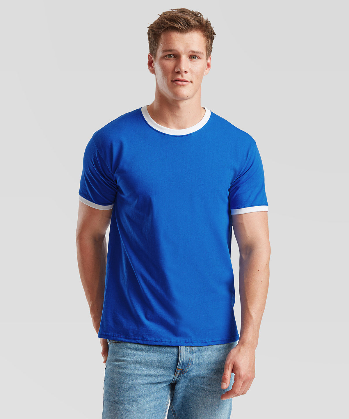 Ringer T - M - Royal/White