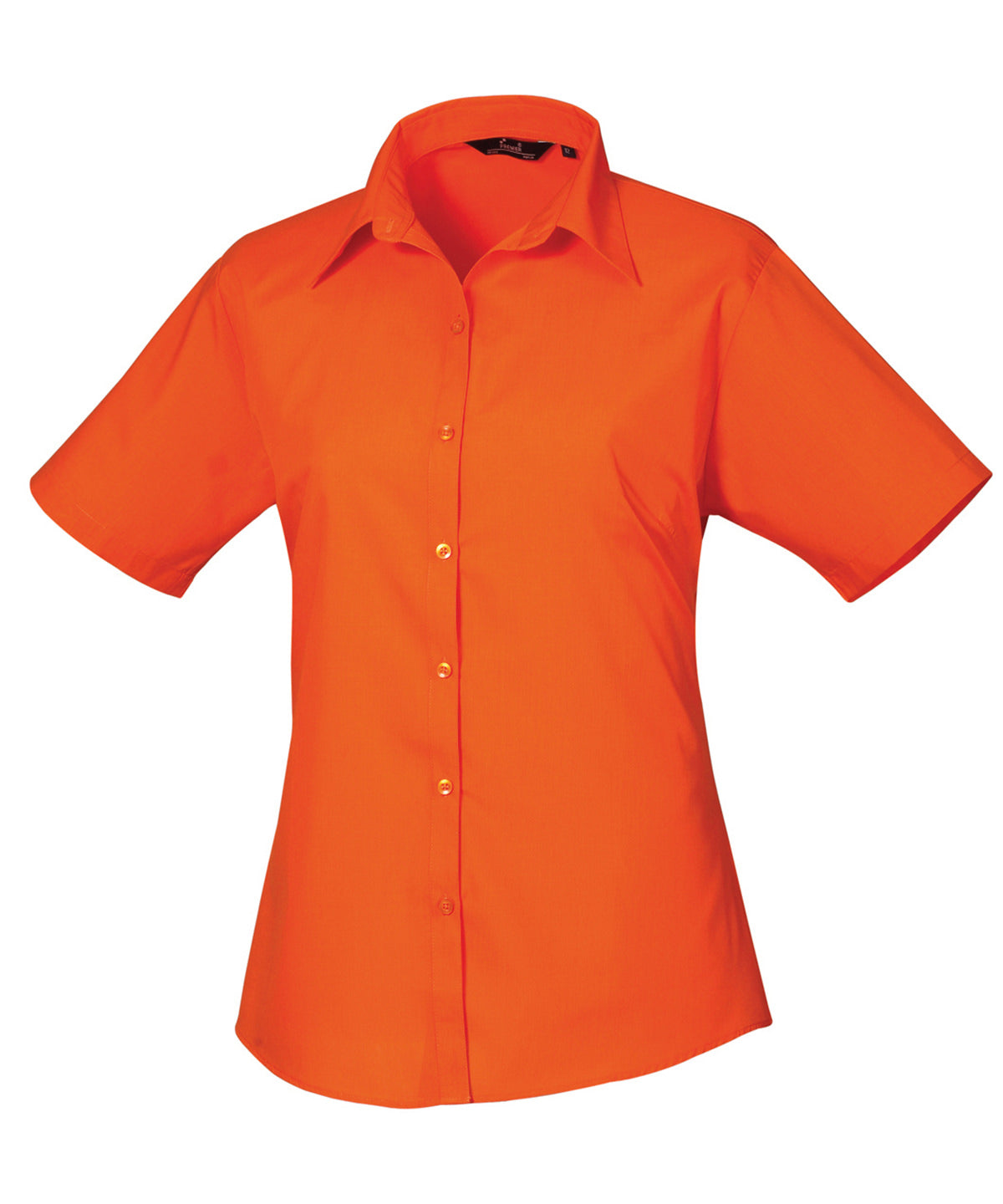 Women's short sleeve poplin blouse - Wom 18 - Orange