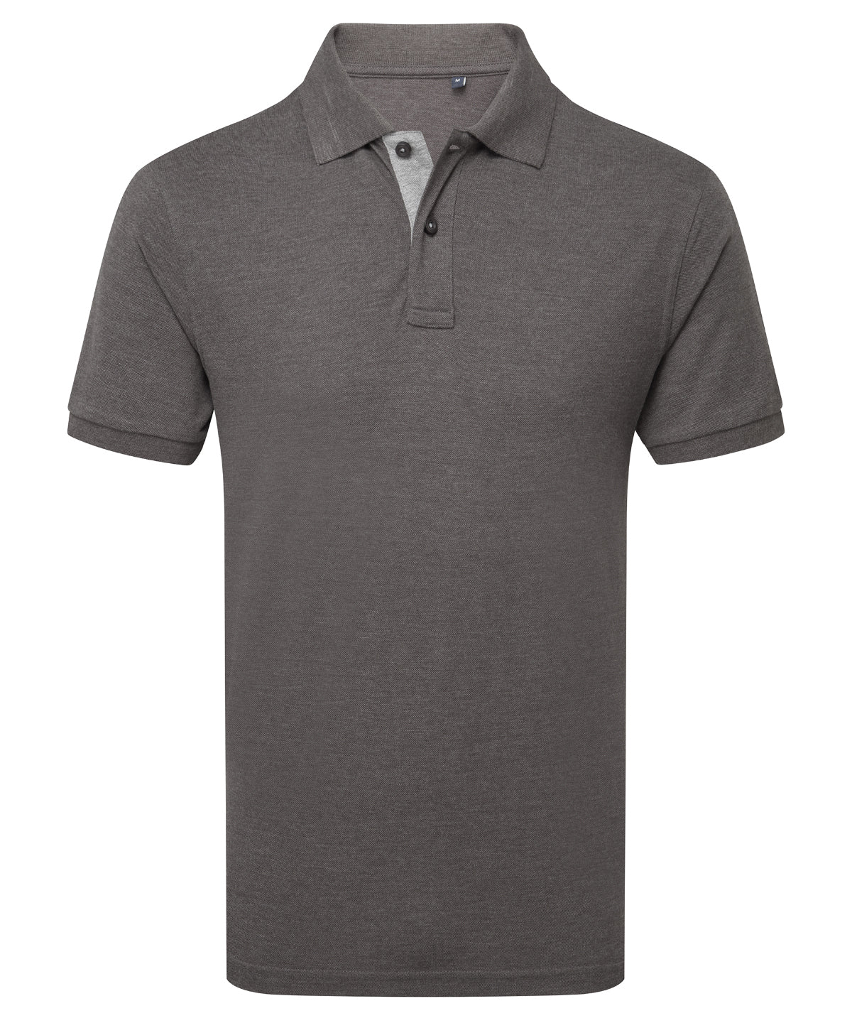 Men's classic fit contrast polo - XL - Charcoal/Heather Grey