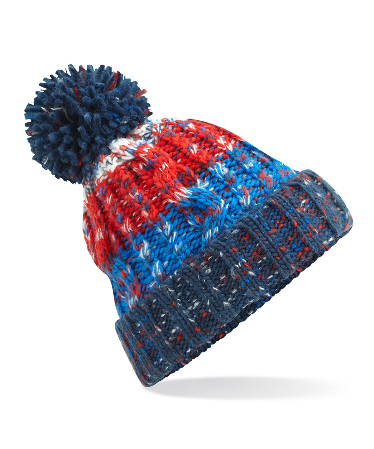 Corkscrew Pom Pom Beanie - One Size Winter Hat with Stylish Knit Design