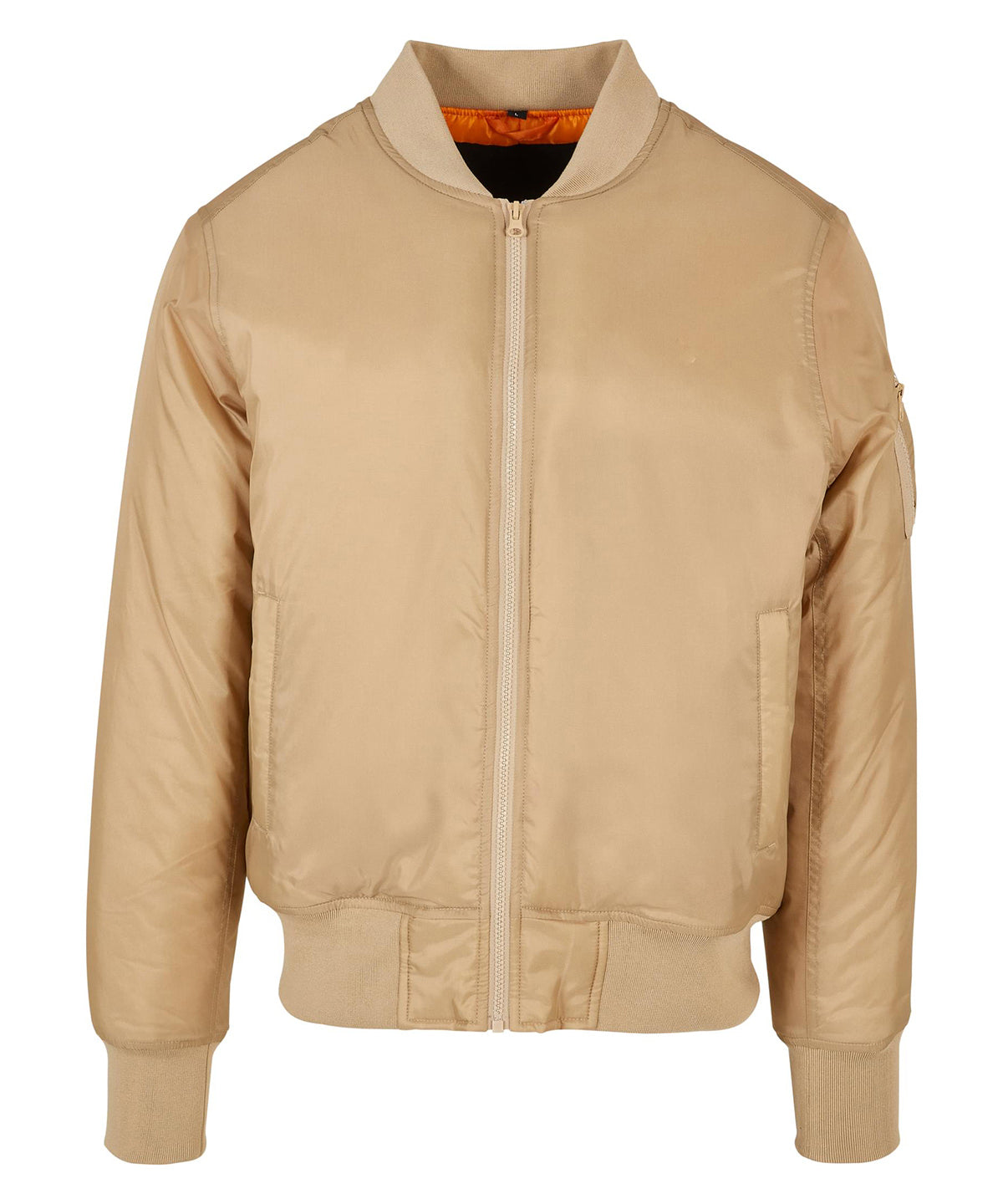 Bomber jacket available in multiple sizes and colors with classic design and durable fabric