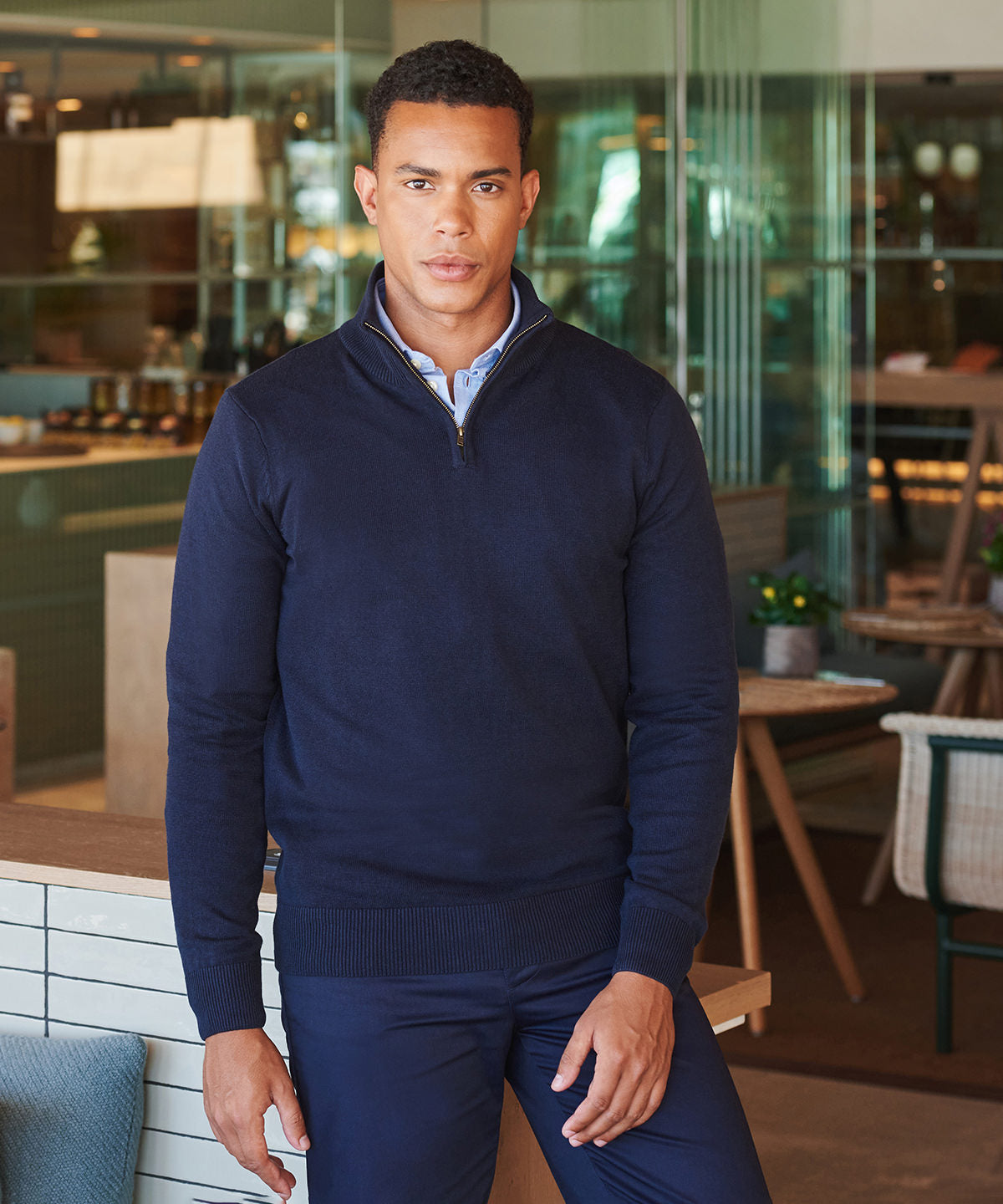 ¼ Zip Jumper in Navy, Grey Marl, and Black Available in Multiple Sizes