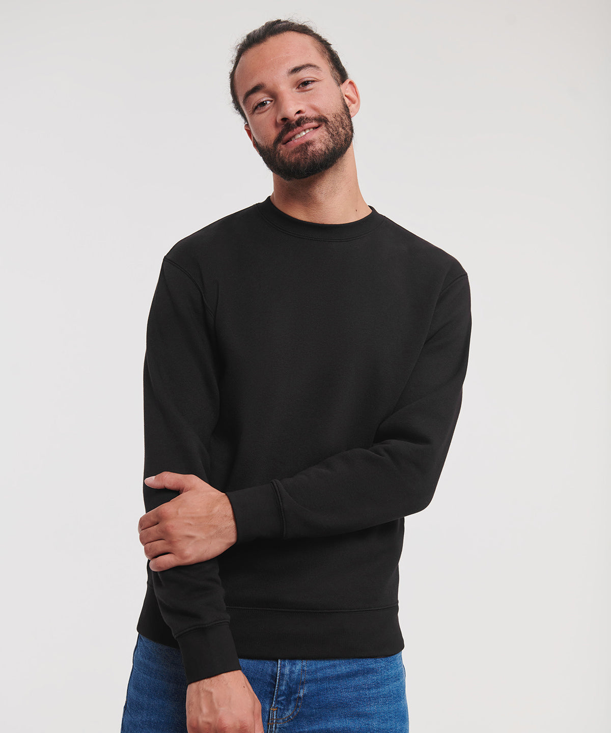 Set-in sleeve sweatshirt - 4XL - Black*†