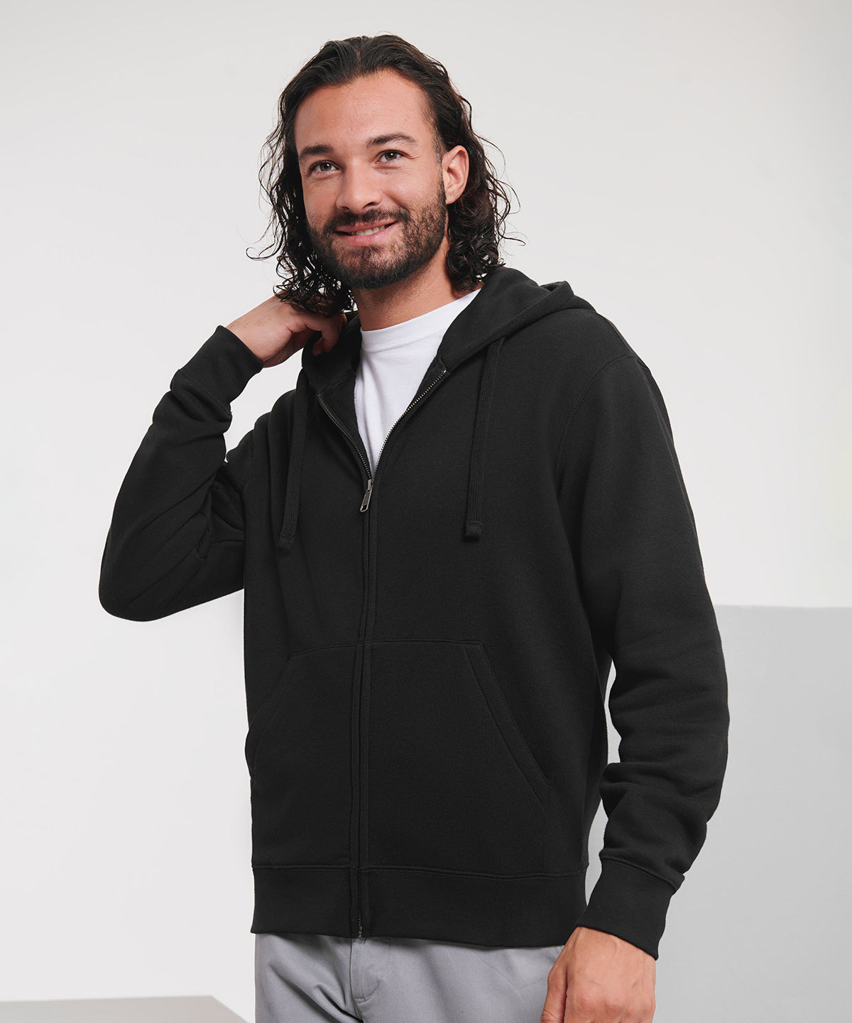 Authentic zipped hooded sweat - S - Convoy Grey*