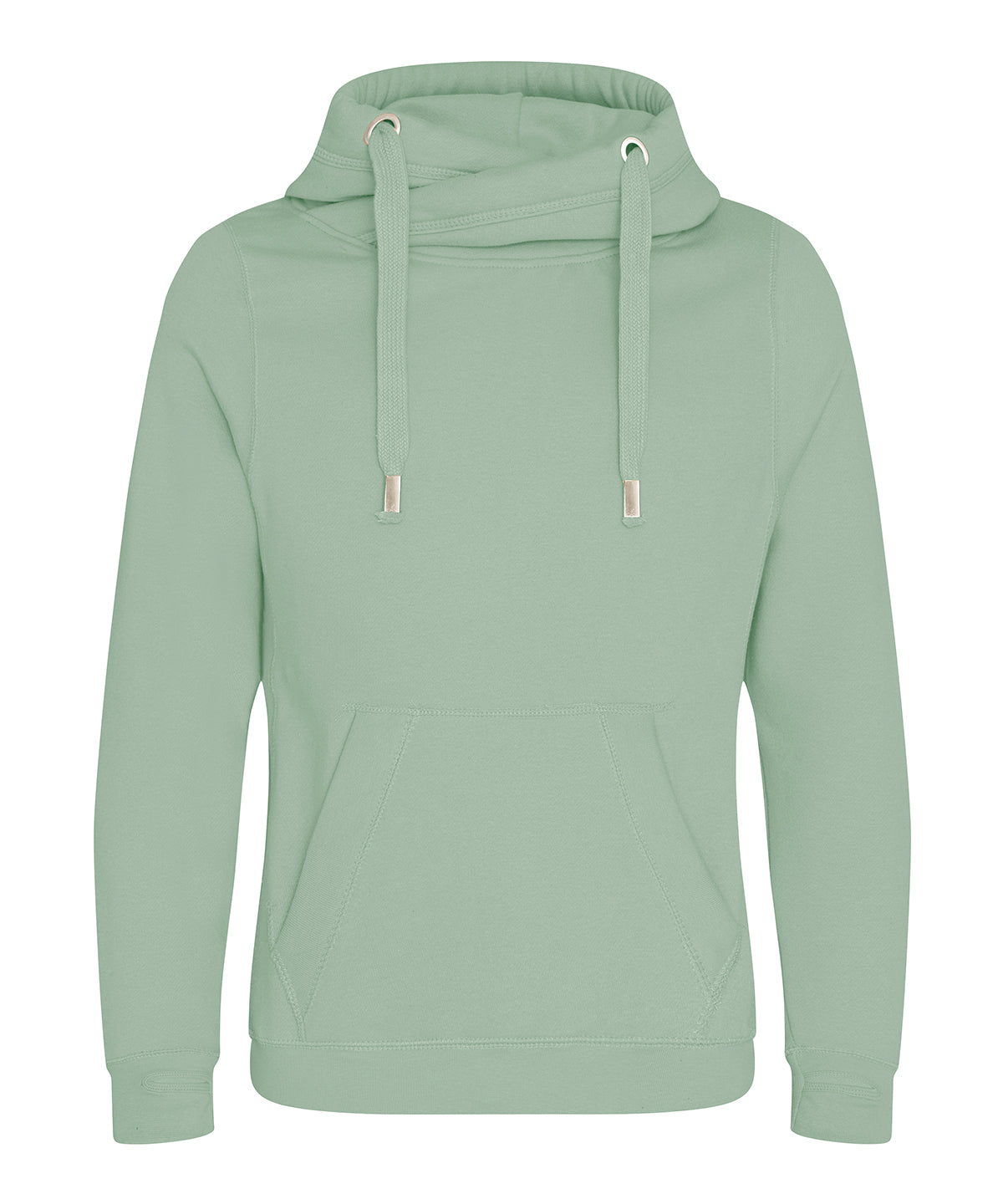 Cross neck hoodie - XS - Dusty Green