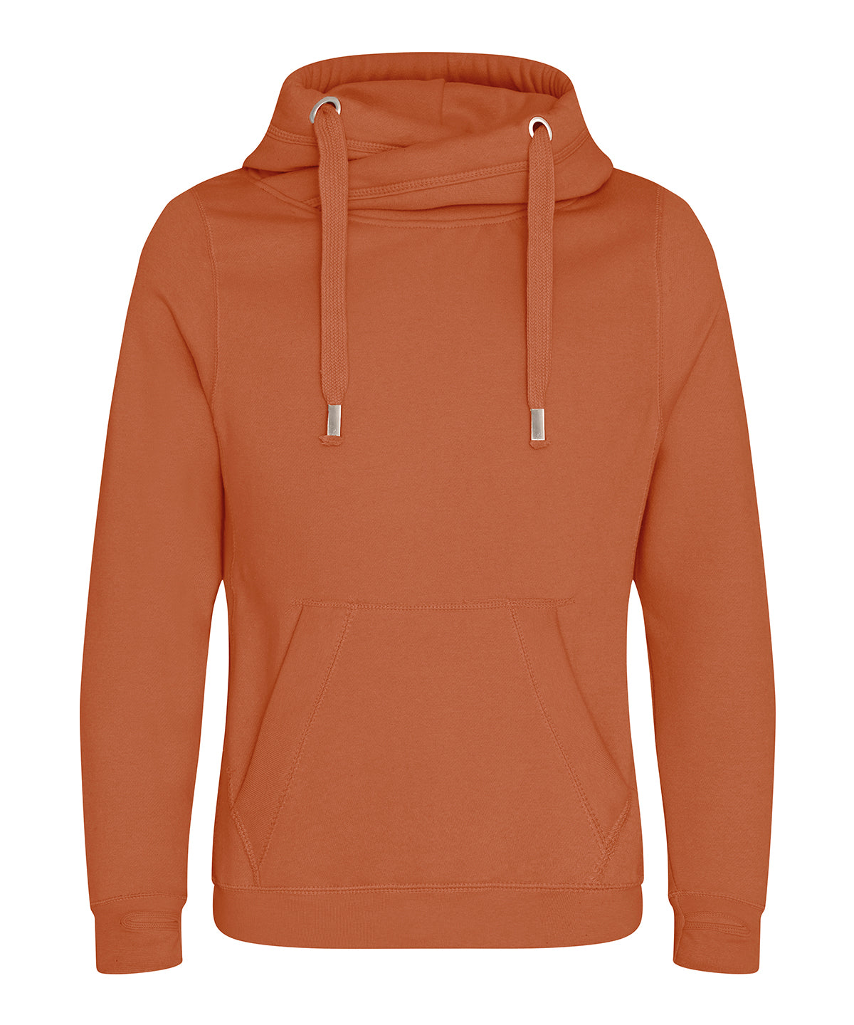 Cross neck hoodie - XS - Ginger Biscuit