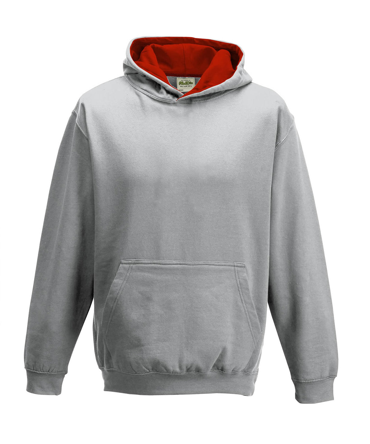 Kids varsity hoodie - 12/13 Years - Heather Grey/Fire Red