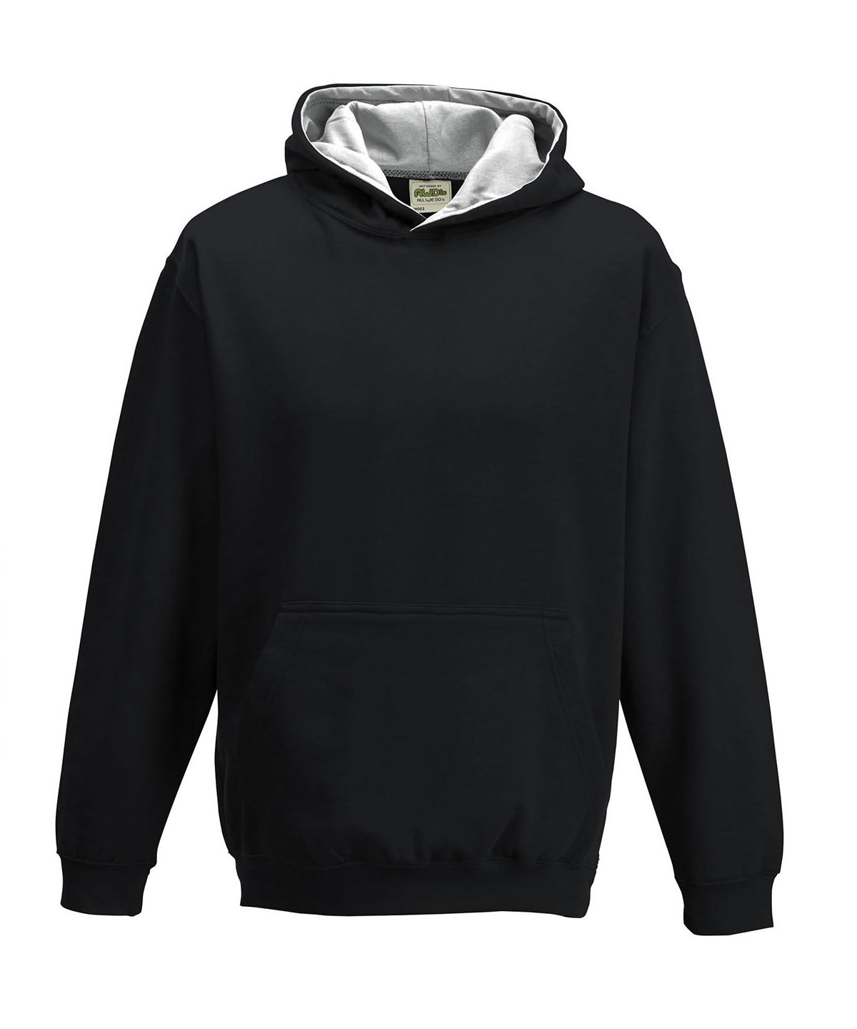 Kids varsity hoodie - 9/11 Years - Jet Black/Heather Grey