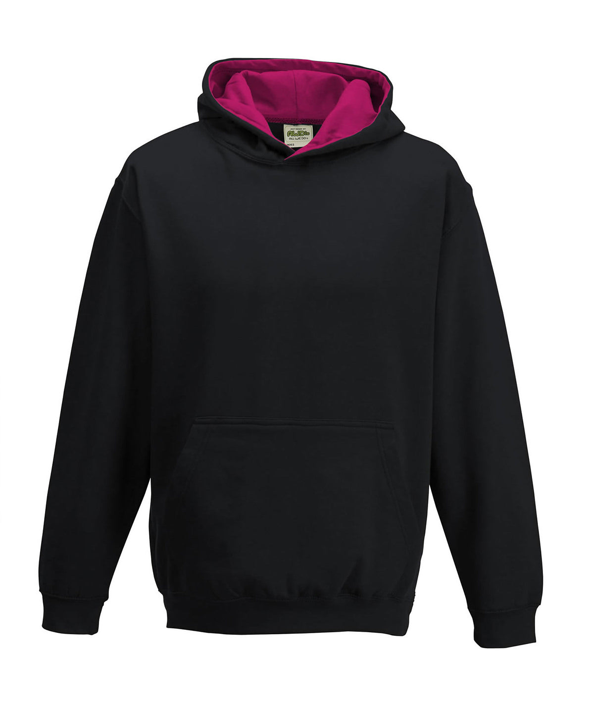 Kids varsity hoodie - 7/8 Years - Jet Black/Hot Pink