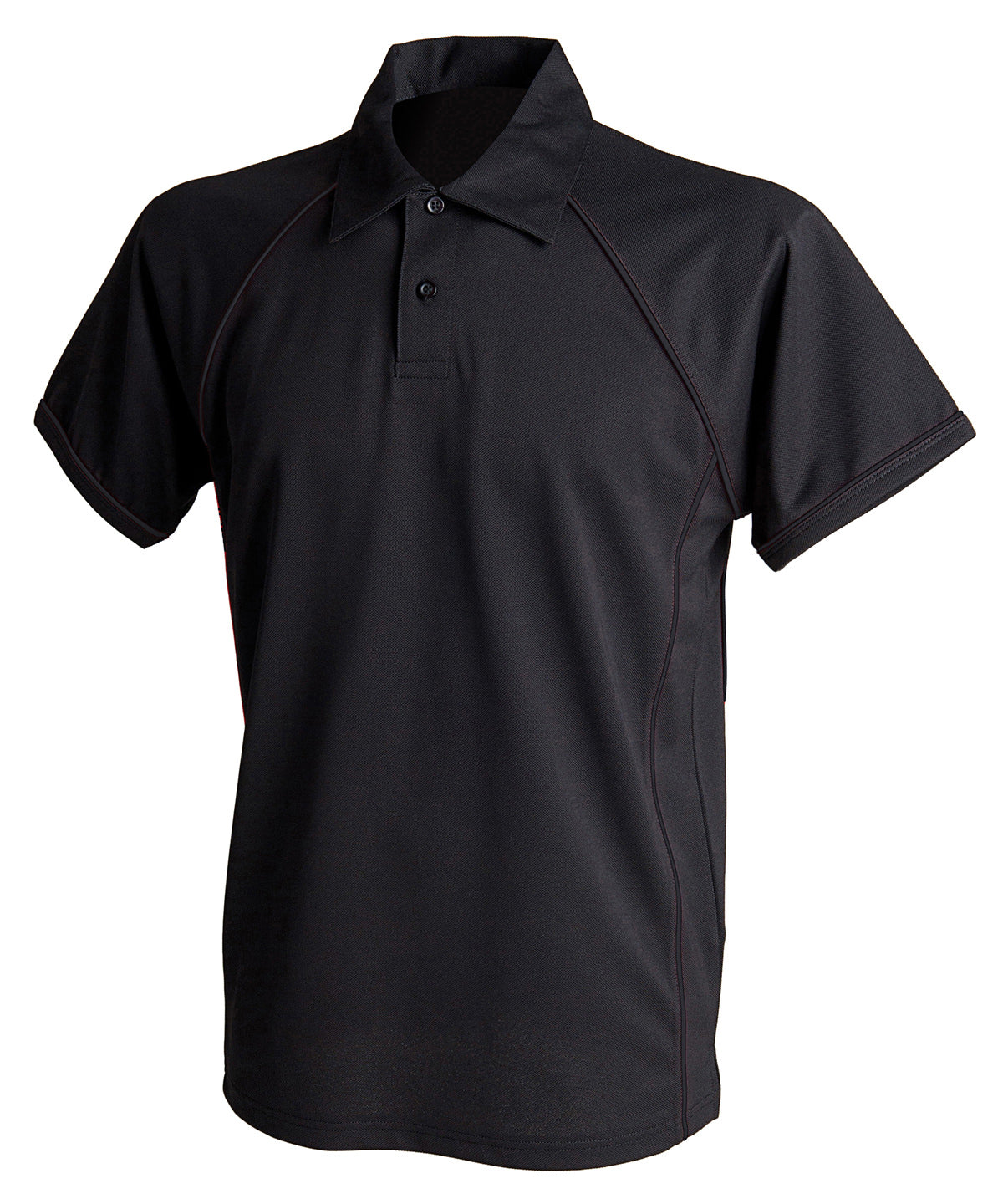 Piped performance polo - 2XL - Black/Black†