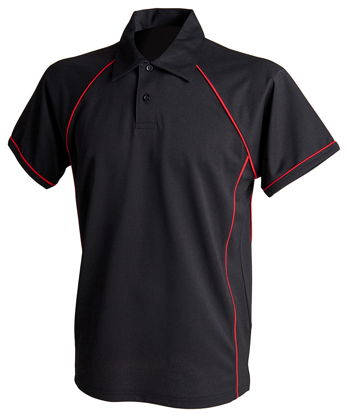 Piped performance polo - 4XL - Black/Red†