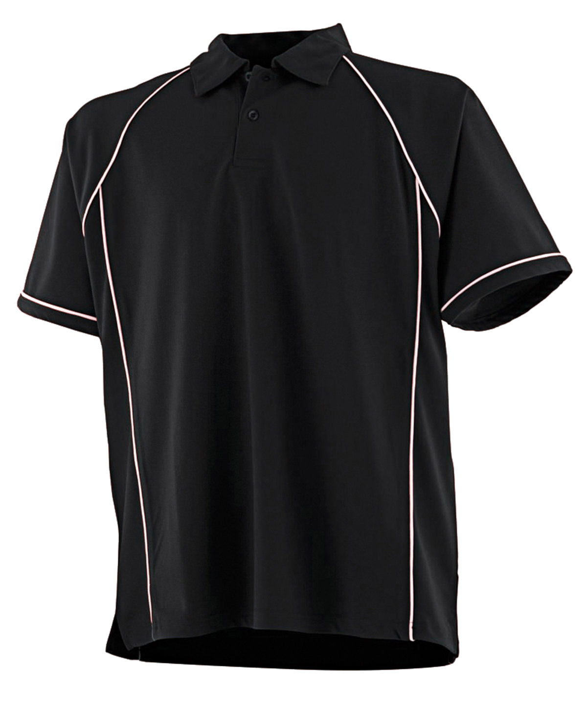Piped performance polo - XL - Black/White*†