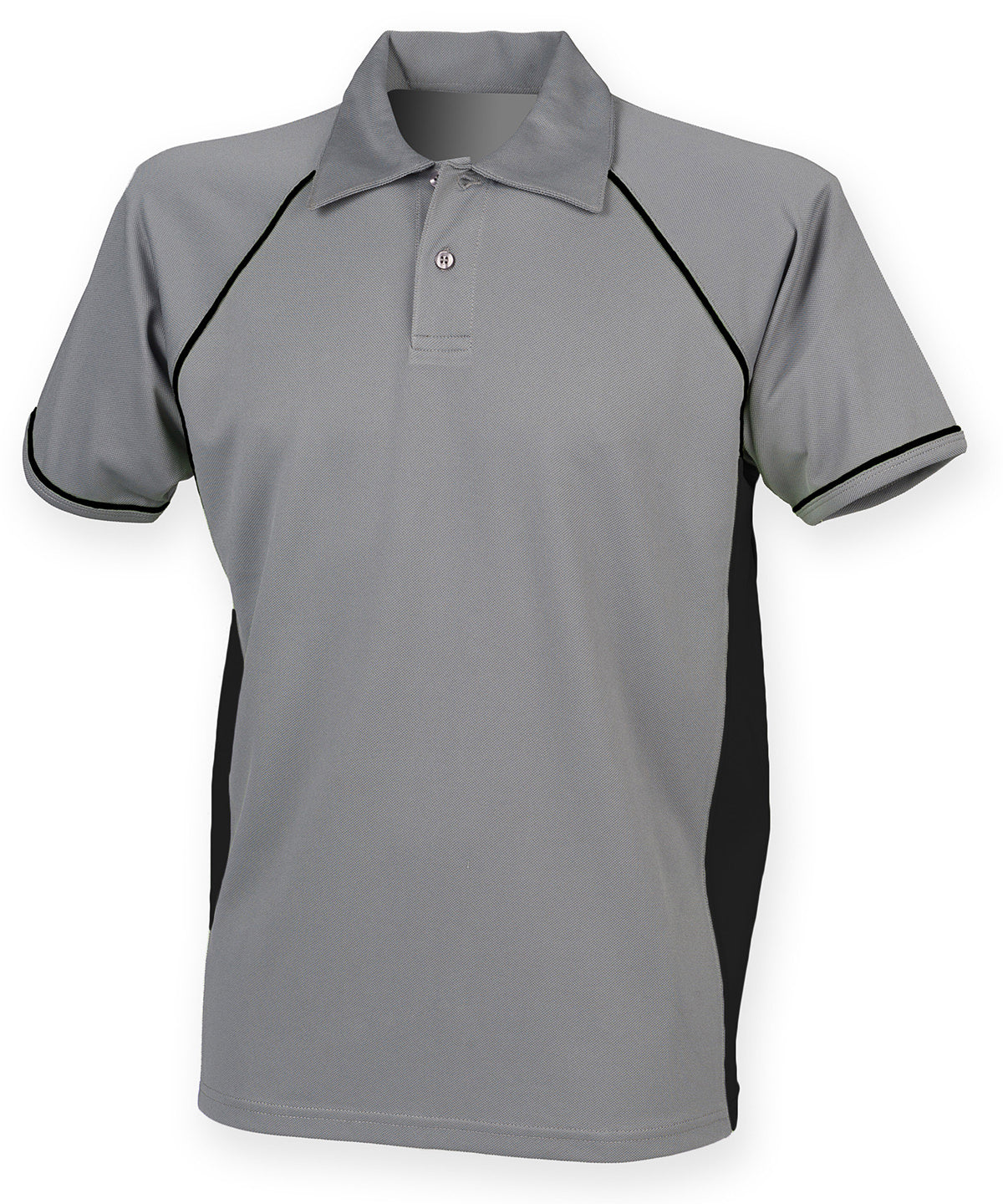 Piped performance polo - XL - Gunmetal Grey/Black/Black*