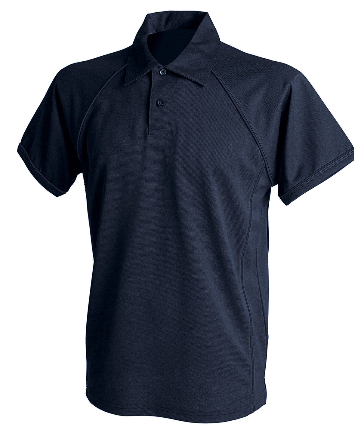 Piped performance polo - L - Navy/Navy