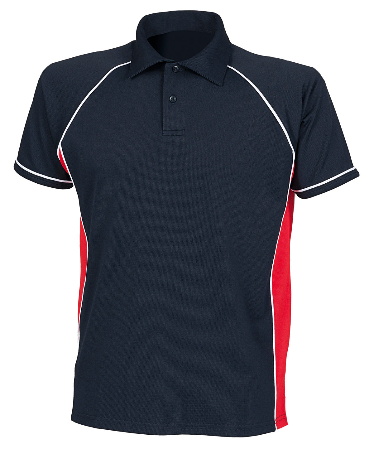 Piped performance polo - S - Navy/Red/White