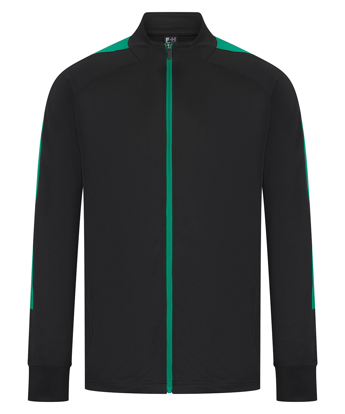 Knitted tracksuit top - L - Black/Emerald*