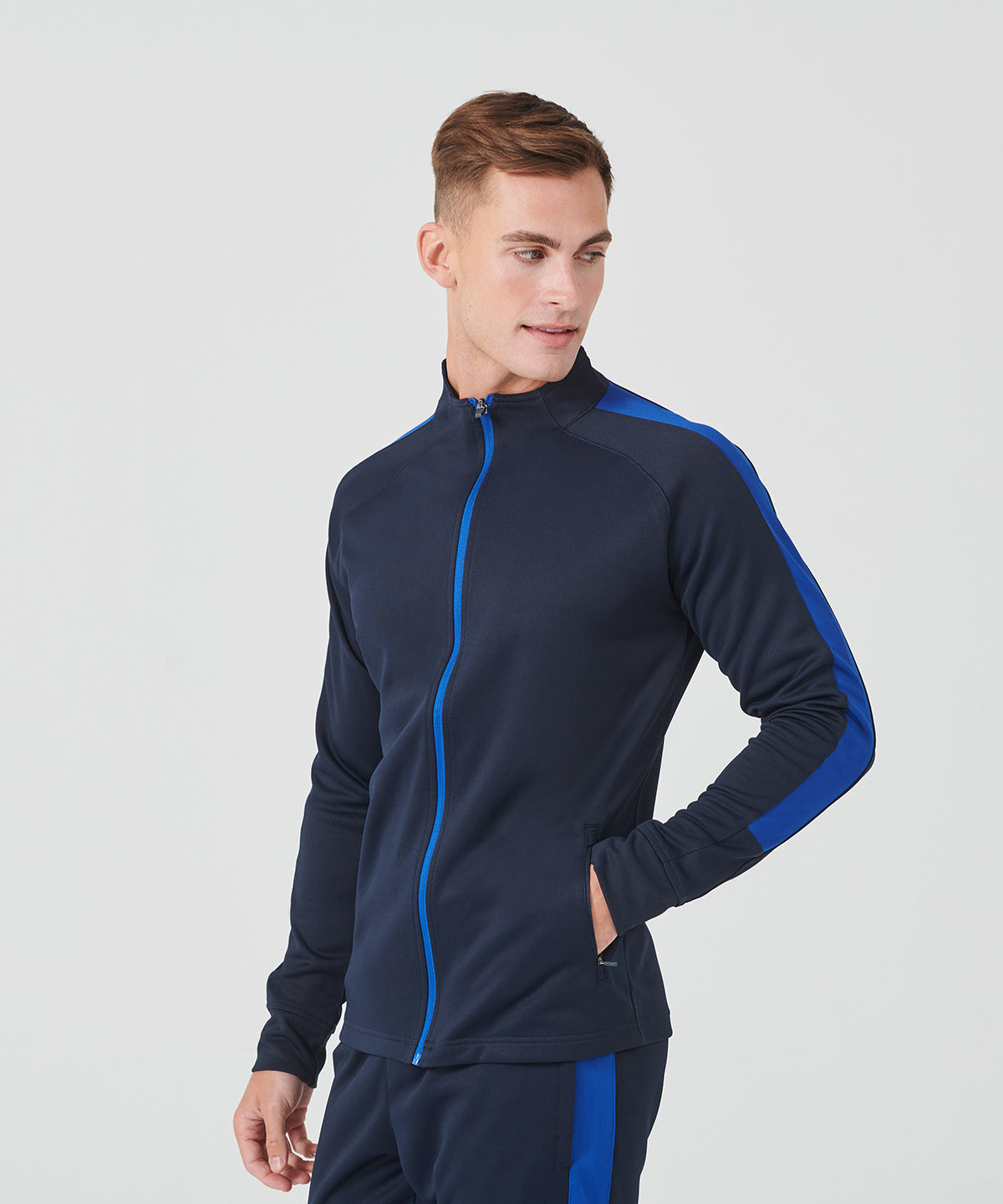 Knitted tracksuit top - 3XL - Bottle/White