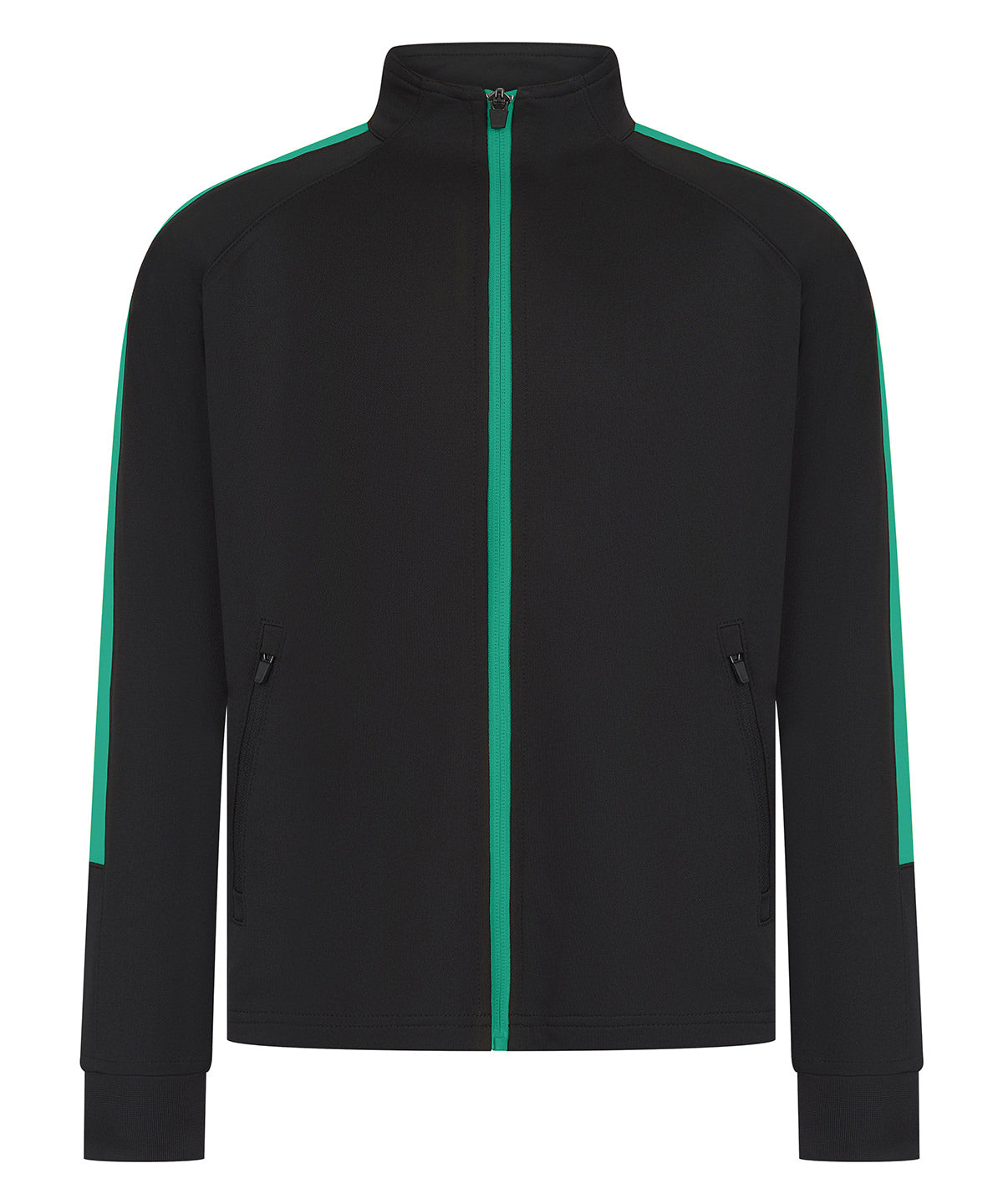 Kids knitted tracksuit top - 5/6 Years - Black/Emerald