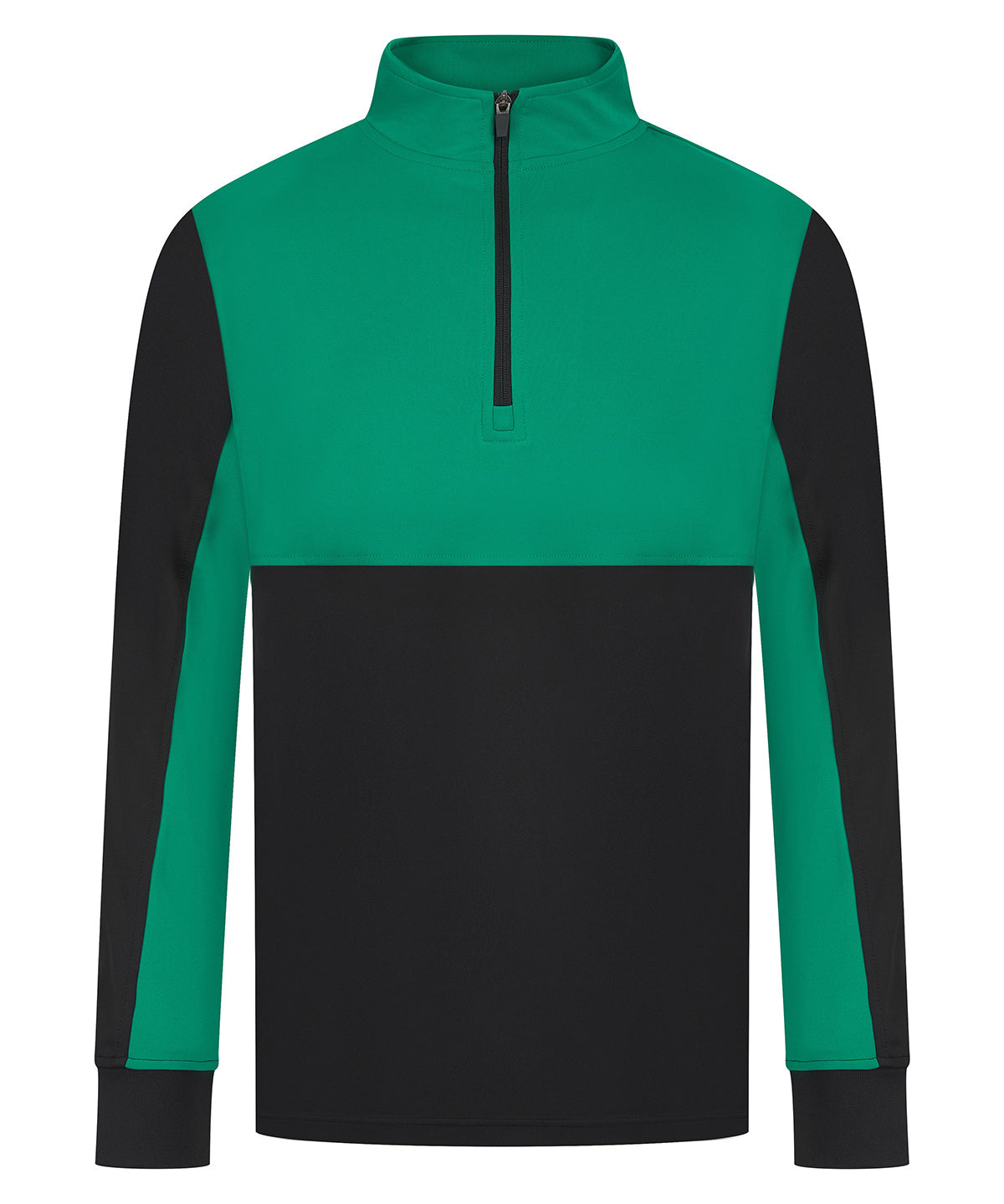 ¼-Tracksuit top - 2XL - Black/Emerald