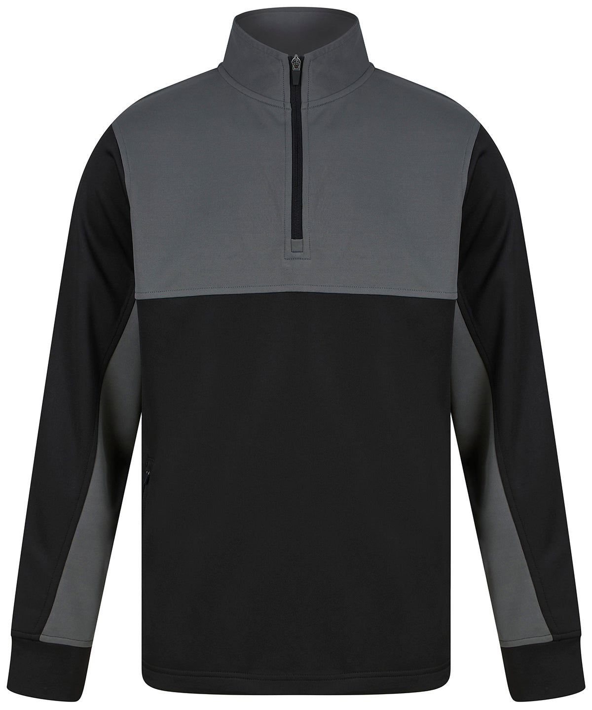 ¼-Tracksuit top - XXS - Black/Gunmetal Grey