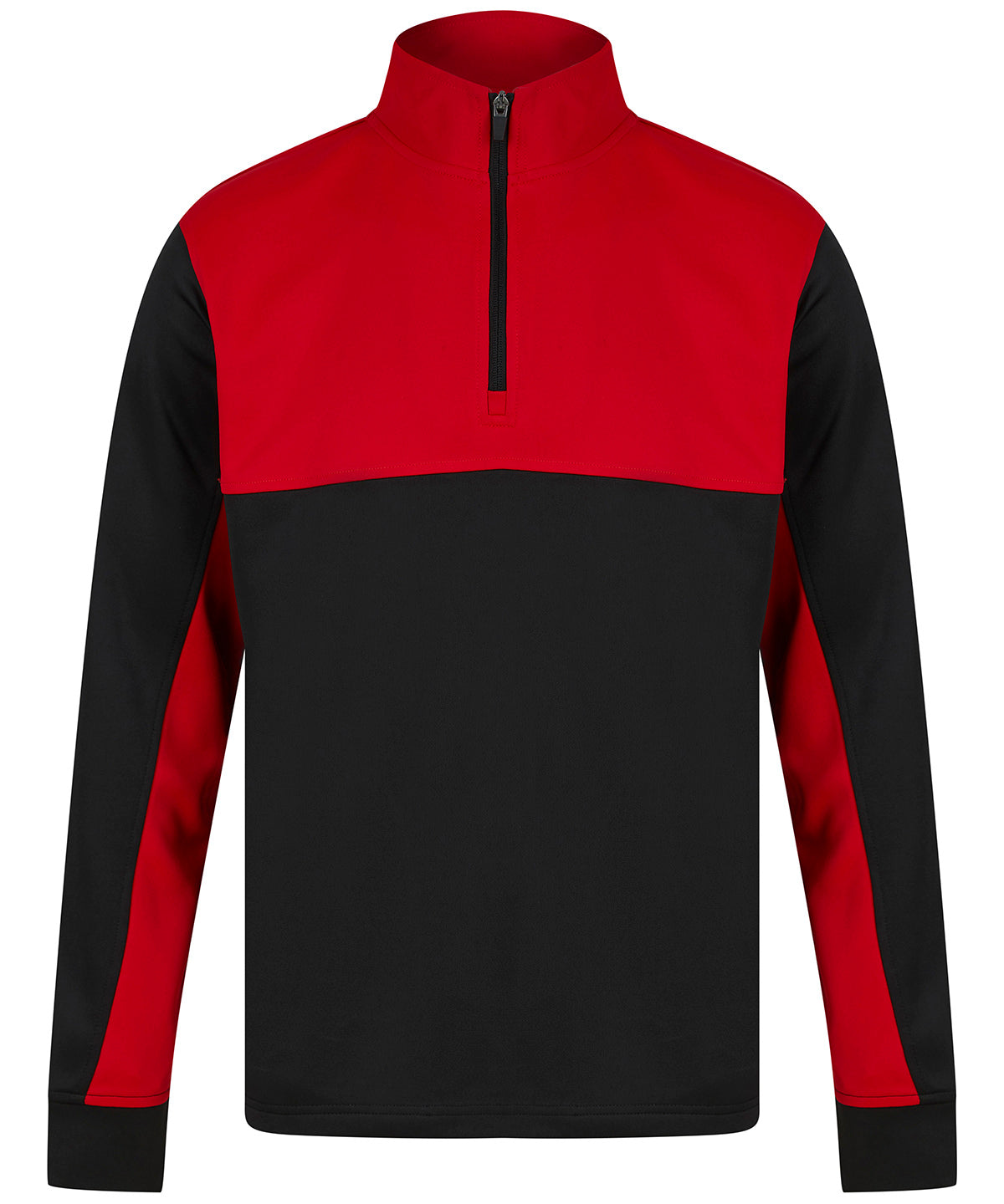 ¼-Tracksuit top - S - Black/Red