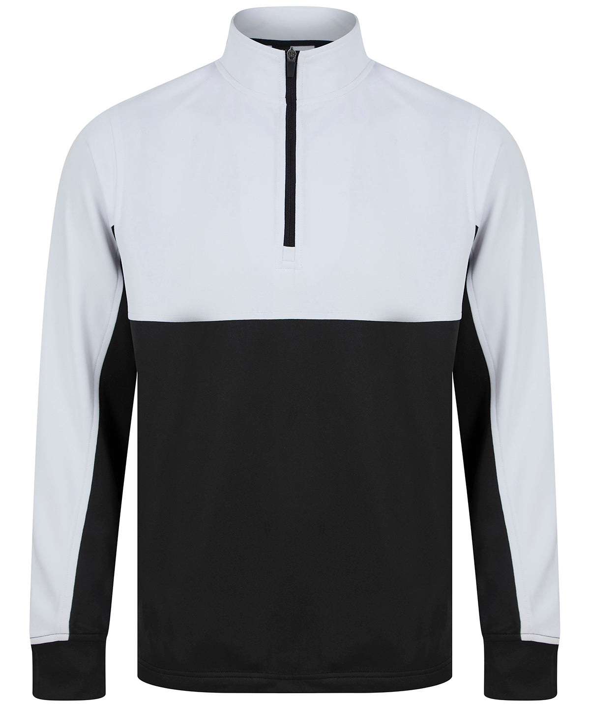 ¼-Tracksuit top - S - Black/White