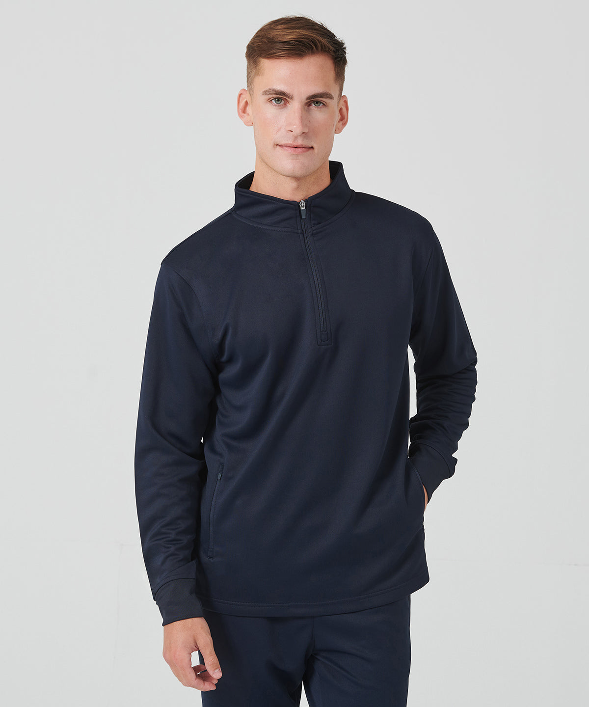 ¼-Tracksuit top - L - Black/Gold
