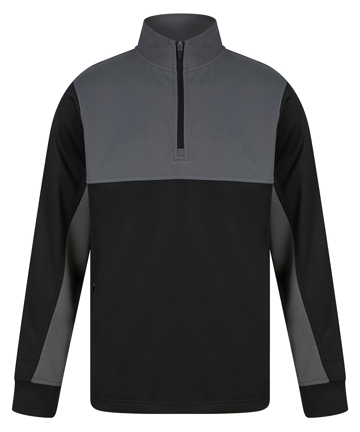 Kids ¼-tracksuit top - 7/8 Years - Black/Gunmetal Grey