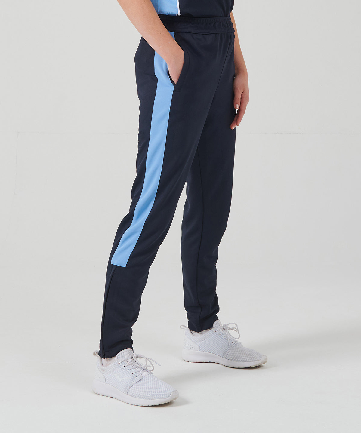 Kids knitted tracksuit pants - 7/8 Years - Bottle/White