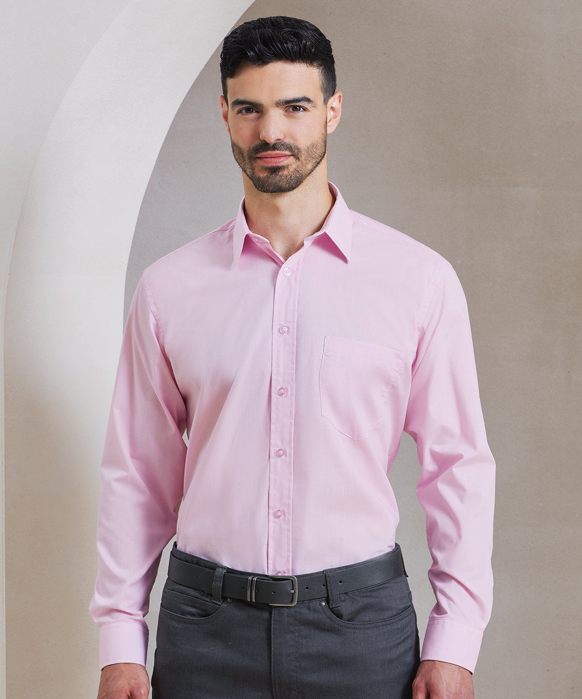Long sleeve poplin shirt – classic tailored poplin for everyday wear, soft breathable