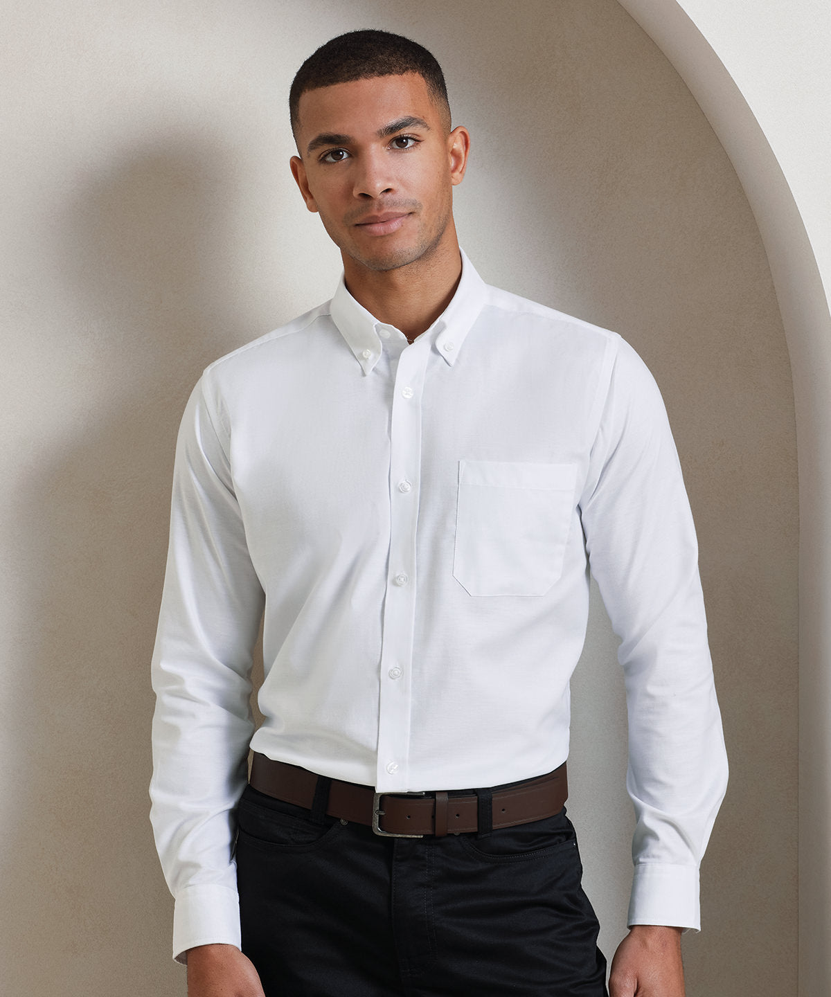 Signature Oxford long sleeve shirt - 16 - Black