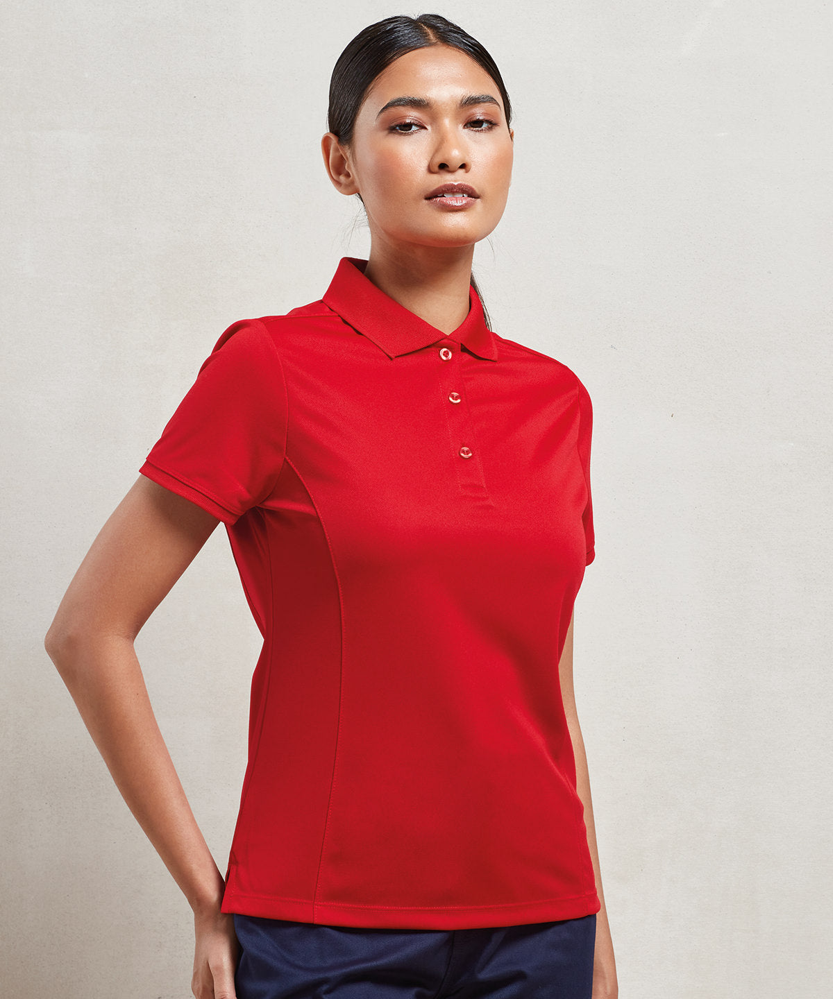 Women's Coolchecker® piqué polo in various sizes and colors