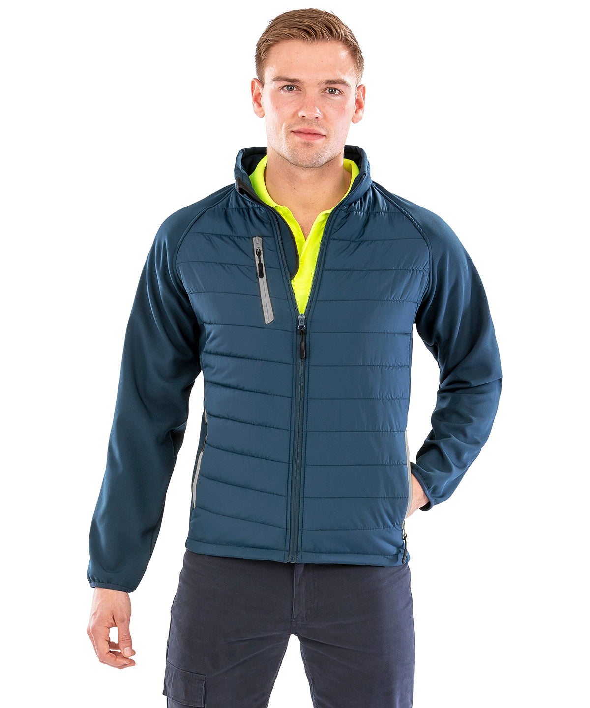 Compass padded softshell jacket with soft insulation for outdoor and workwear use