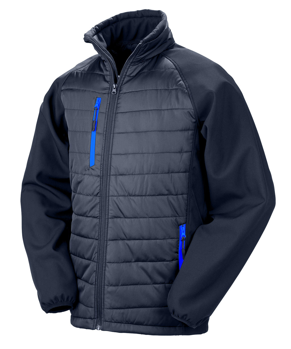 Compass padded softshell jacket with soft insulation and durable design for all sizes and colors