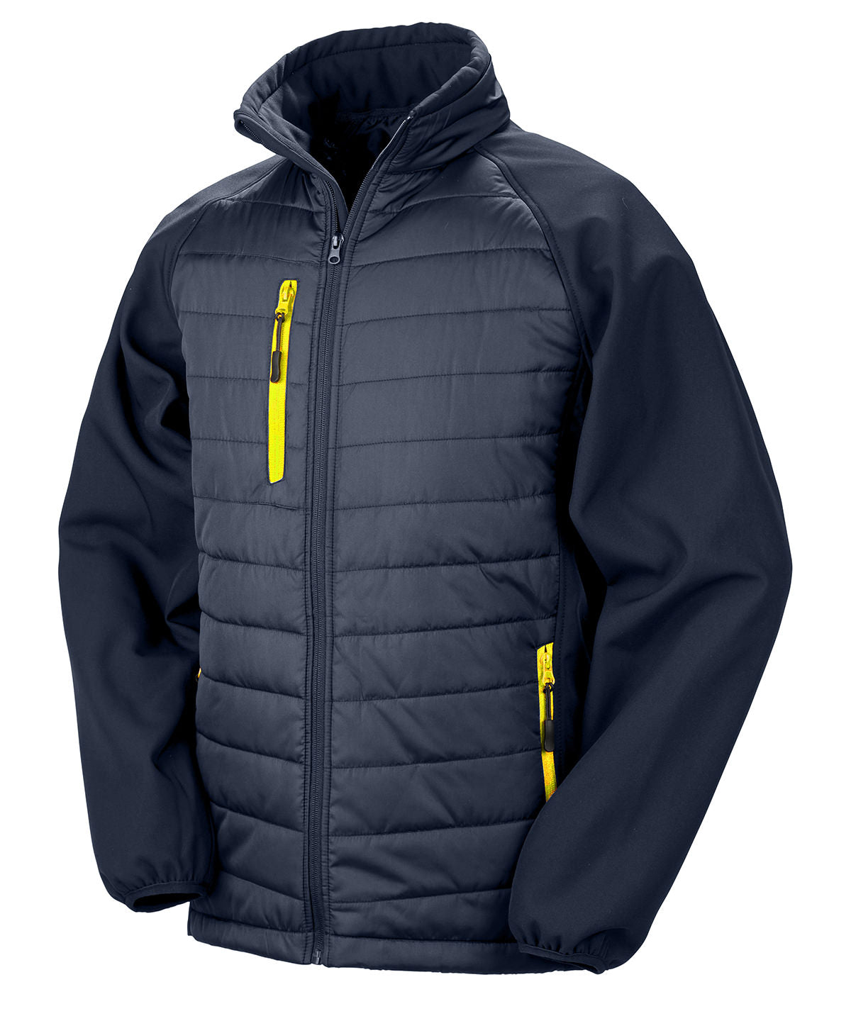 Compass padded softshell jacket with soft insulation and durable design for all sizes and colors