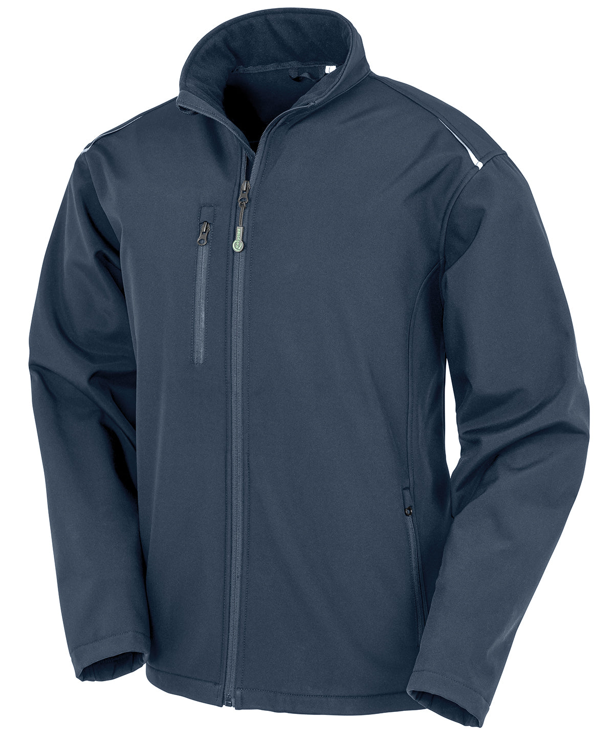 Recycled 3-layer printable softshell jacket with sustainable materials and versatile design